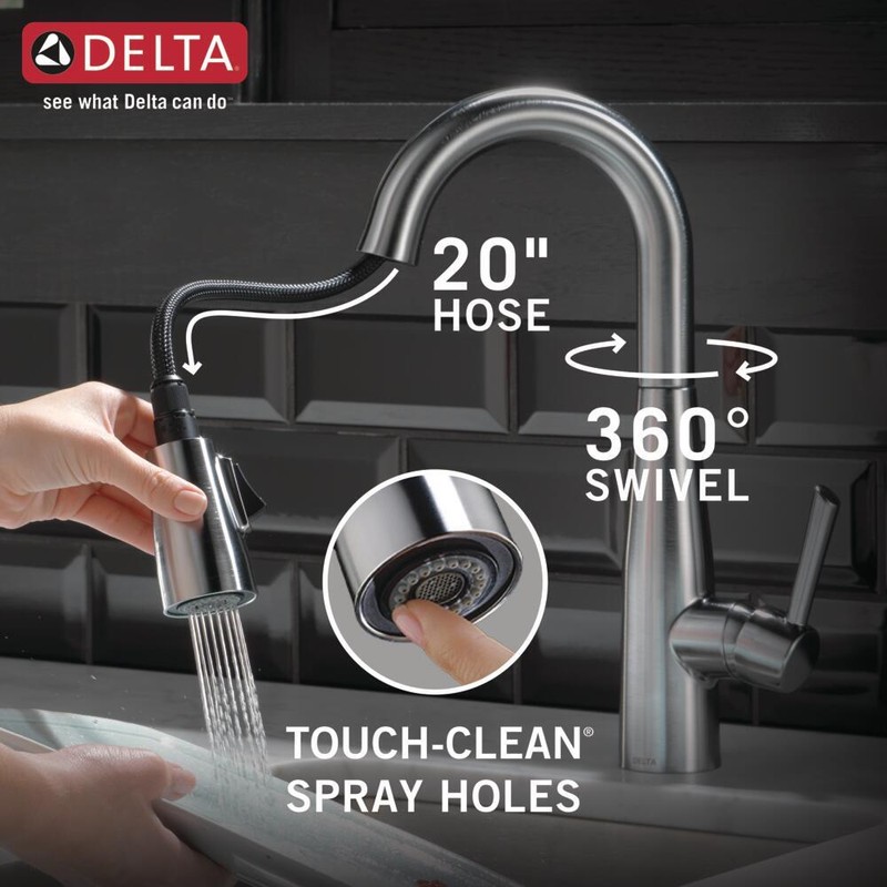Delta Essa Pull-Down Bar/Prep Faucet Arctic Stainless-Certified Refurbished gallery