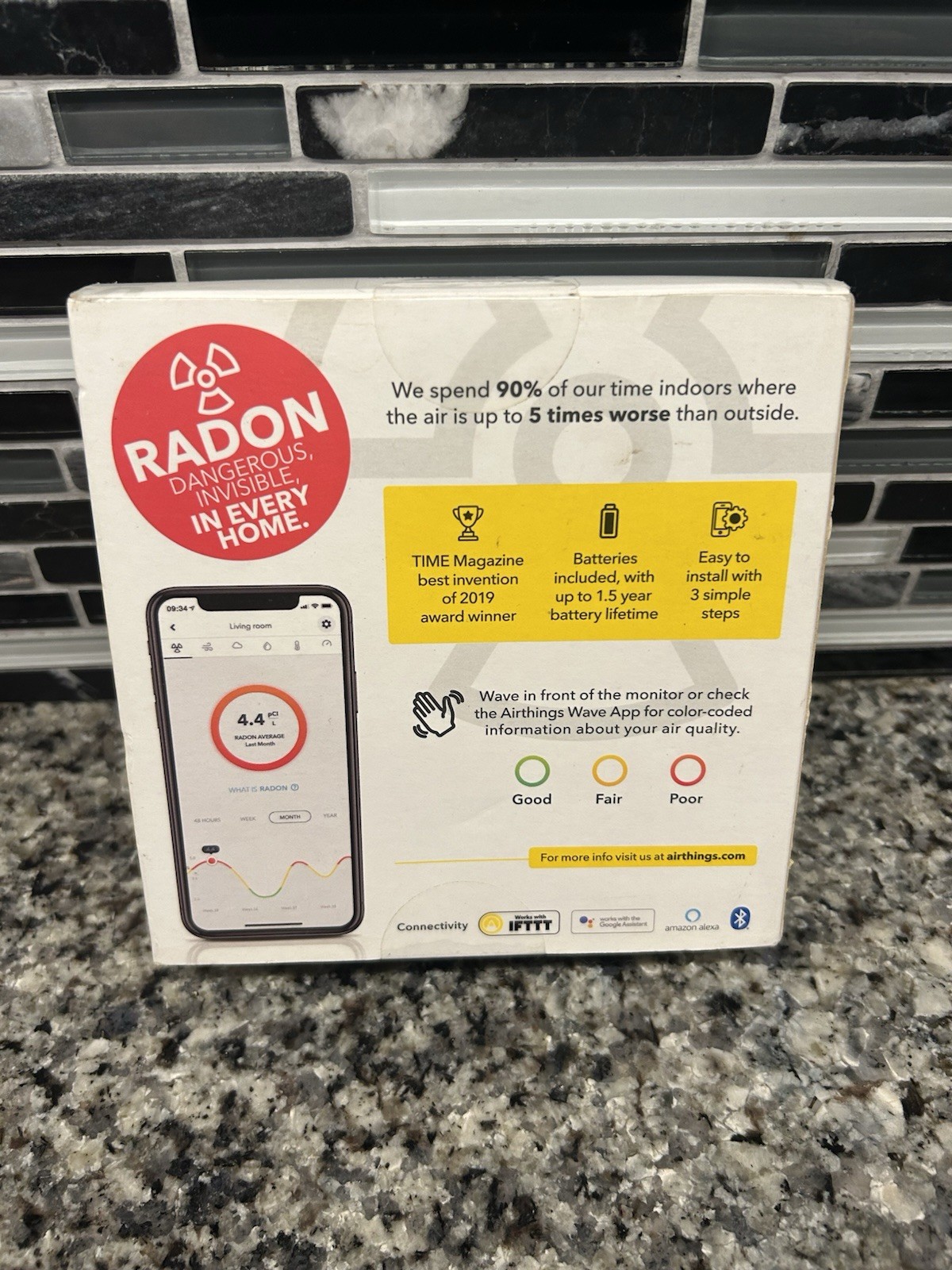 Airthings Wave Plus Smart Indoor Air Quality Monitor+ Radon Detection New/Sealed gallery