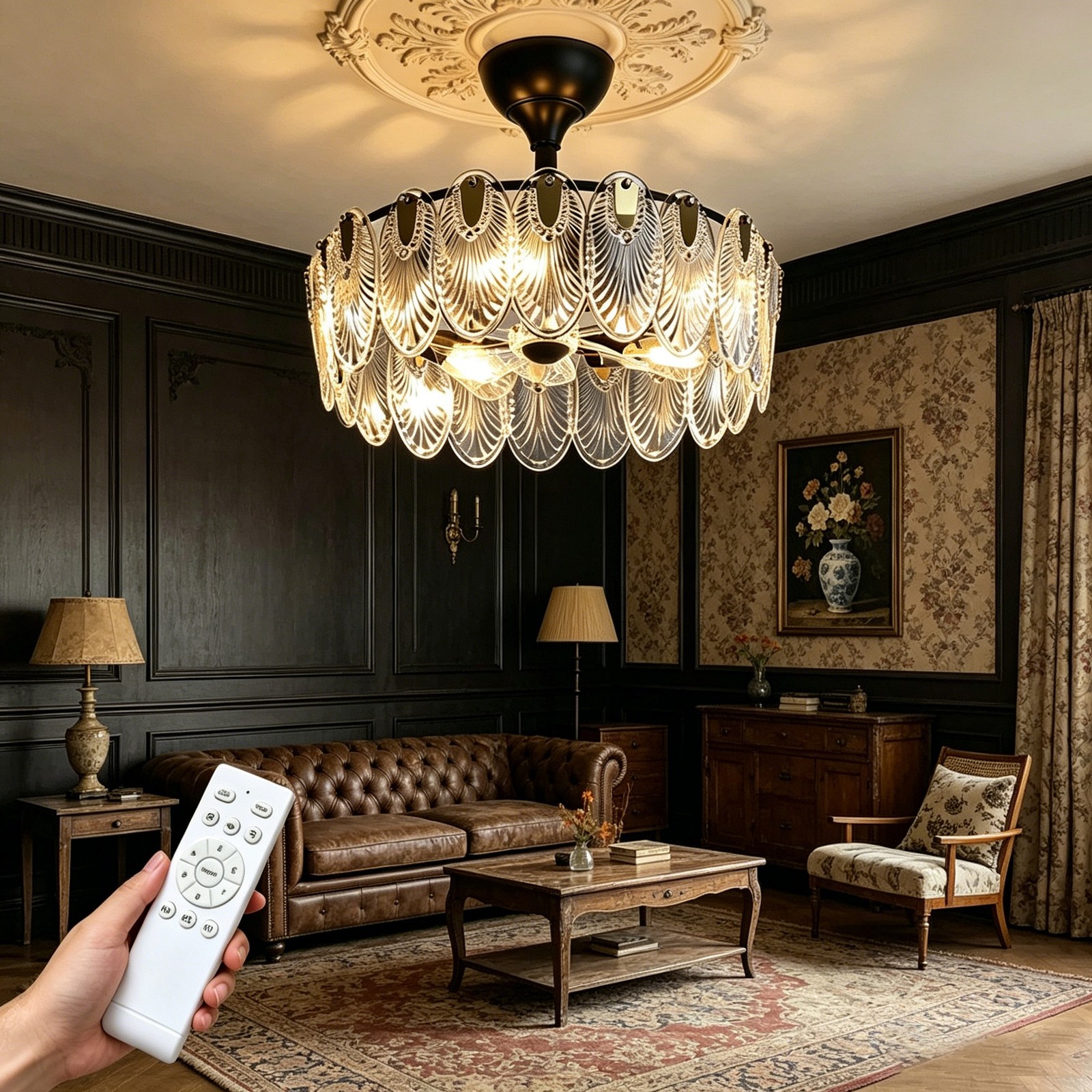 Adjustable Brightness Crystal with Remote Modern Decor Lamp for Conservatory gallery