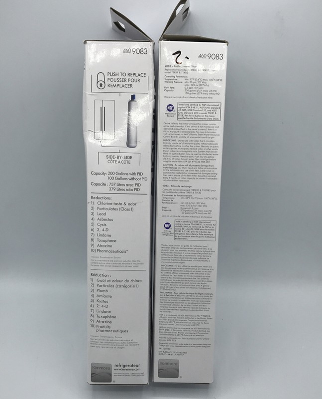 2 Pack Replacement Kenmore 9083 Refrigerator Cartridge Water Filter 469083 9020 gallery