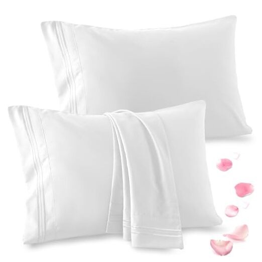 2 Pack Standard Pillow Cases - 20x26 Inch, 1800 Thread Standard(20"x26") White gallery