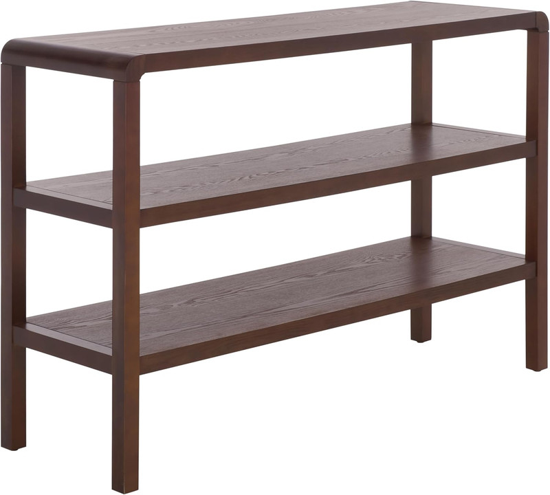 Omara Walnut Brown 2-Shelf Console Table for Entryway & Living Room gallery