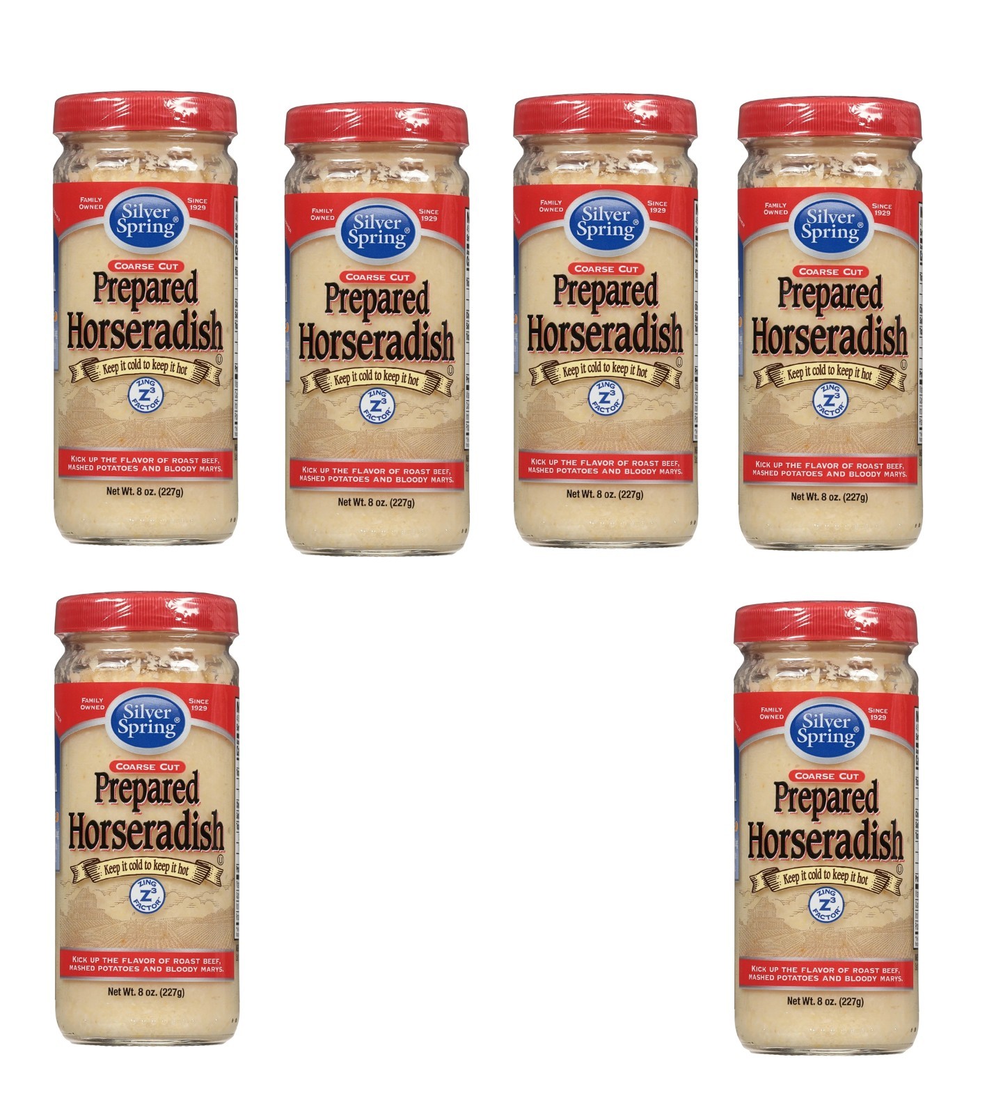 6 Pack Silver Spring Prepared Horseradish Sauce, Creamy Hot Horseradish 8 oz Jar gallery