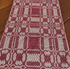 NEW PRIMITIVE TABLE RUNNER RED TAN WOVEN CAMBRIDGE 72″x14″ XL Farmhouse Rustic
