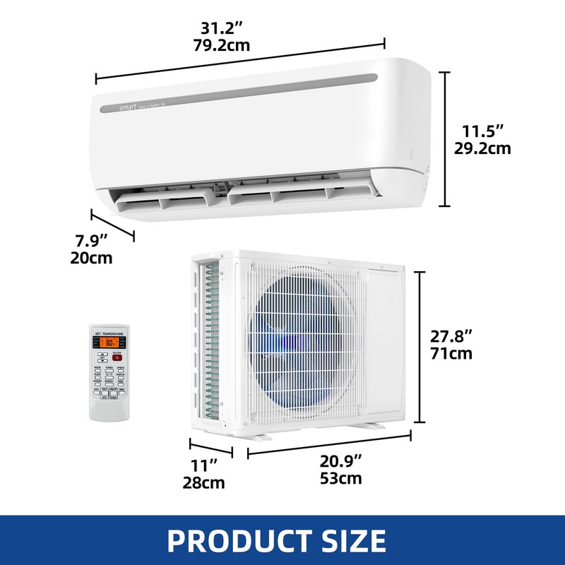 18,000 BTU Ductless Mini Split Heat Pump High Efficiency 19 SEER2 208-230V gallery