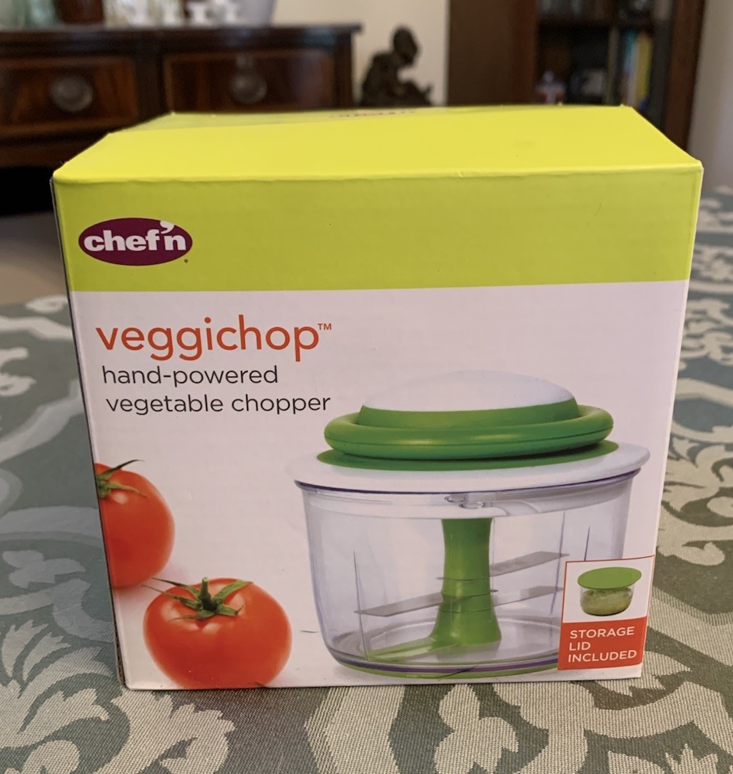 Chef'n VeggiChop Hand-Powered Pull Function Vegetable Chopper Green Storage Lid gallery