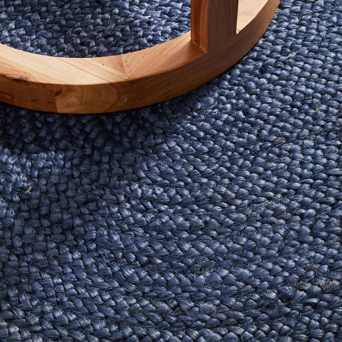 Rug Round Blue Dye 100%Handmade Reversible Decorative 3x3 Feet Braided Floor Rug gallery