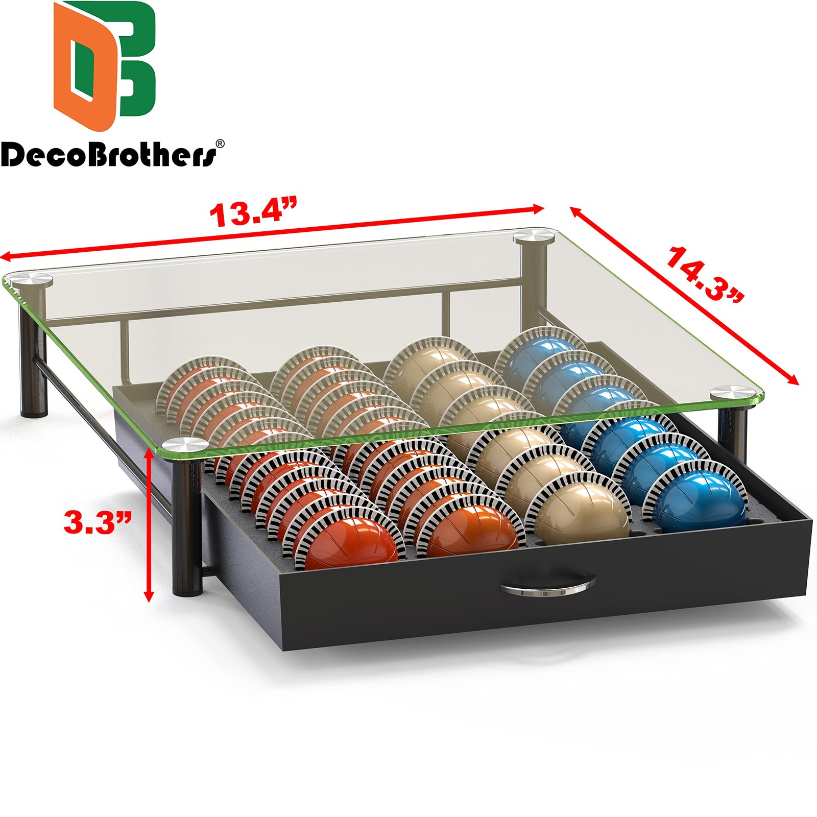 Tempered Glass Nespresso Pod Holder Drawer for 24 Large or 48 Small Capsules gallery