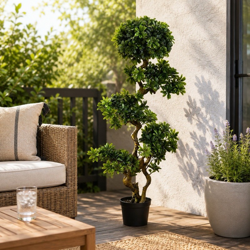 5’ Artificial Pittispourm Tree UV (Indoor/Outdoor) Home Decor. Retail $324 gallery