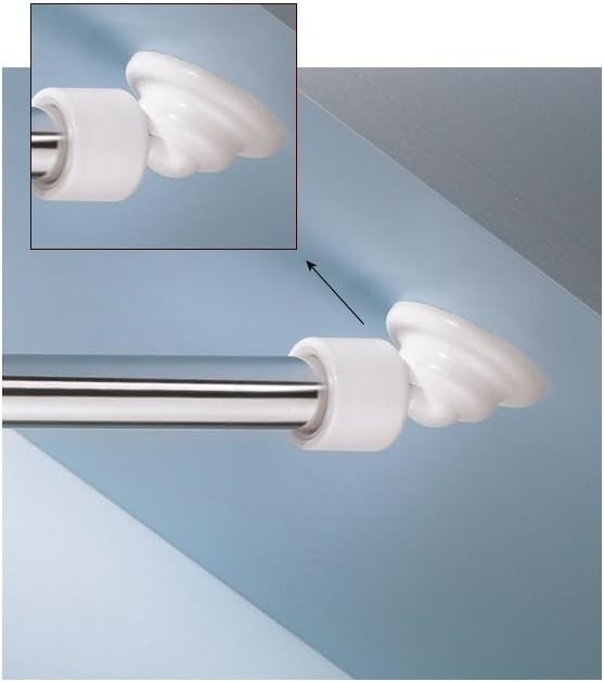 Easy-to-Install Shower Rod Mount for Sloped Walls - All Hardware Included gallery