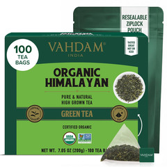 , Organic Himalayan Green Tea (100 Count) High Grown, Non GMO, Gluten Free, Low
