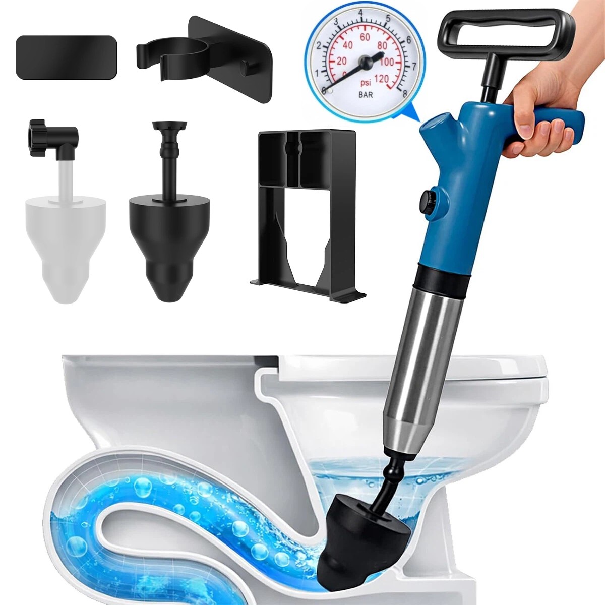 Air Drain Blaster Pressure Pump Cleaner High Pressure Pipe Opener Toilet Plunger gallery