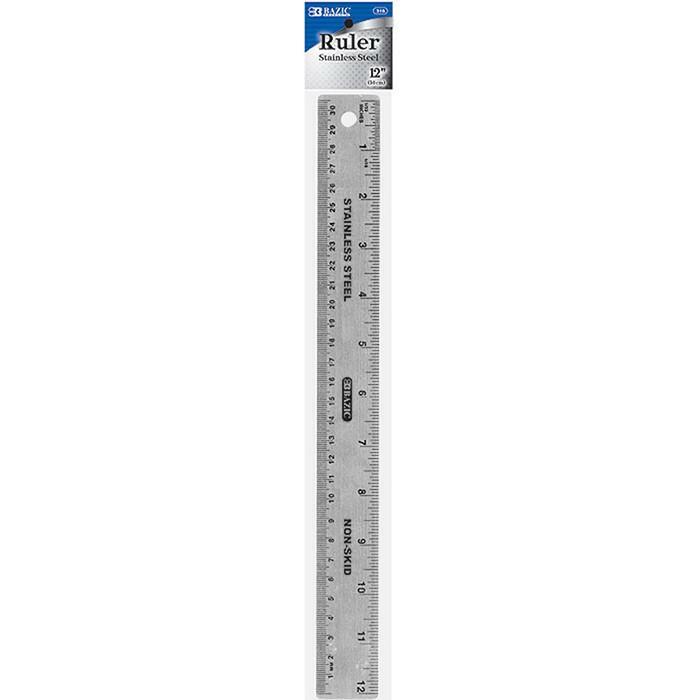 Stainless Steel Quality Non-Skid Back Straight Ruler 12" (30cm) Accuracy Measure gallery