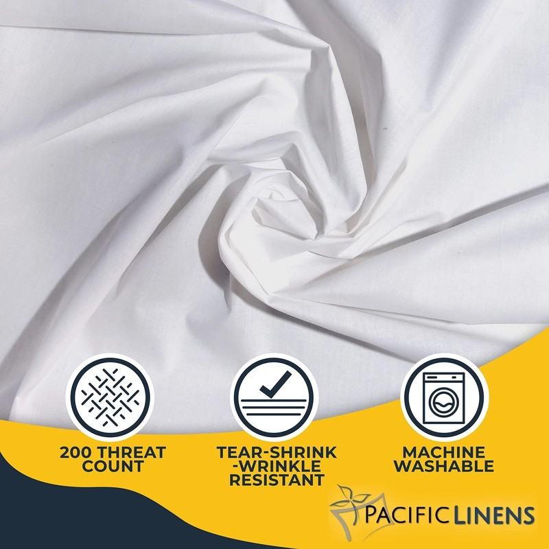 Solid White, Flat Bed Sheets, 1-Piece, 200 Thread Count Poly-Cotton Blend, gallery