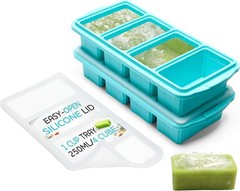 Silicone Freezer Tray with Lid 2 Pack – 1 Cup Portion Soup & Meal Prep Molds