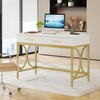 Modern Computer Desk with 2 Drawers, 41 Inches Study Writing Office Desk for ... gallery
