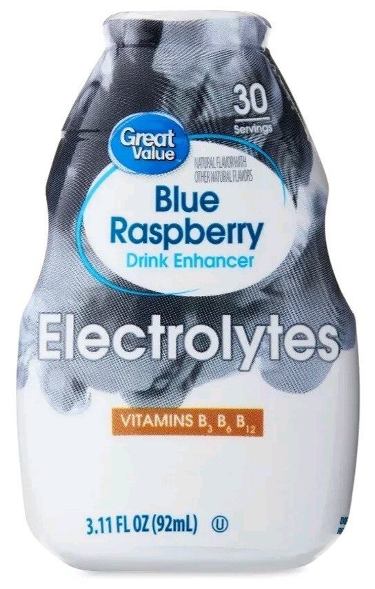 3 Pack Great Value Blue Raspberry Drink Enhancer Mix Electrolytes 90 Servings gallery