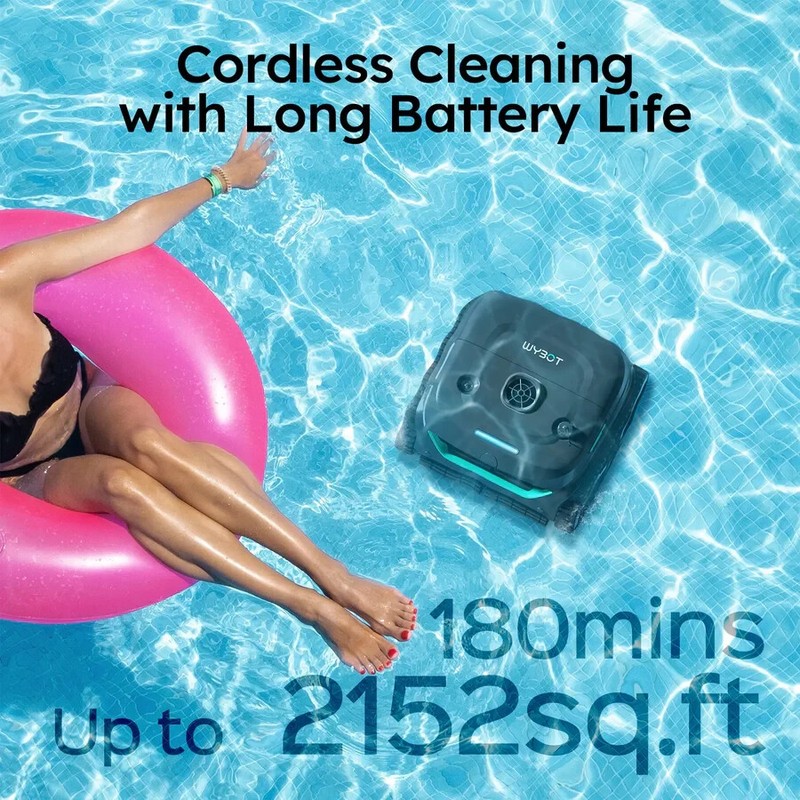 WYBOT C2 Robotic Pool Cleaner, Cordless Pool Vacuum for Inground Pools gallery