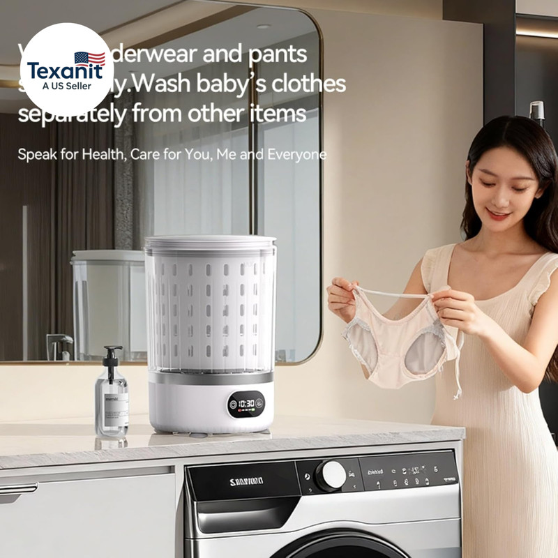 Portable Mini Washing Machine, Upgraded 3-In-1 3L Compact Washer with Spin Dry & gallery
