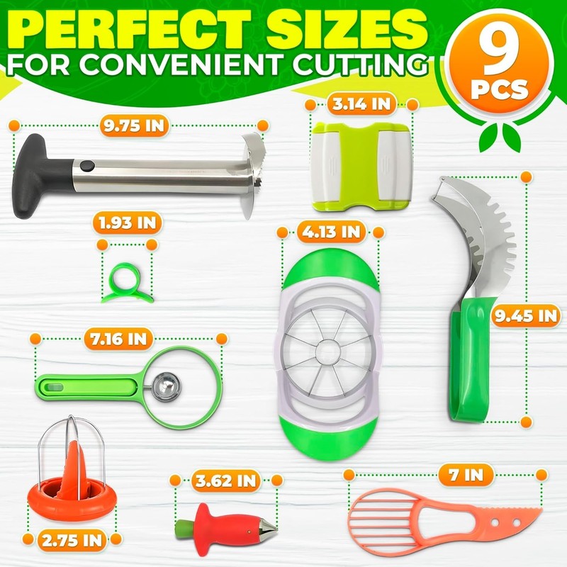 9-Pc Pineapple Corer & Slicer Set - Stainless Steel Blades`^ gallery