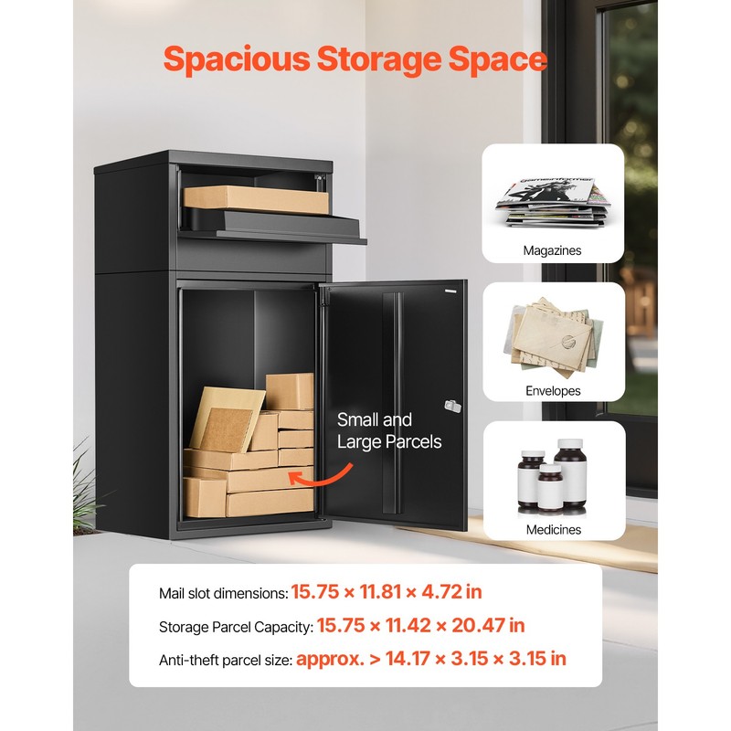 Package Delivery Boxes for Outside 35.8 in Anti-Theft Lockable Parcel Drop Box gallery