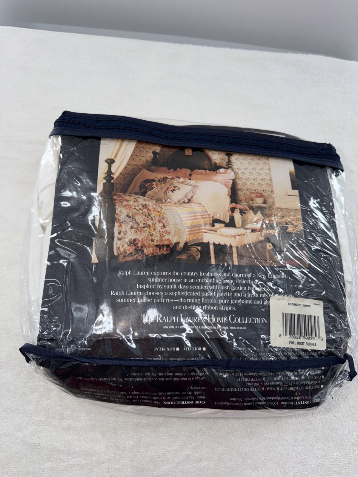 New Ralph Lauren FULL Dust Ruffle Bedskirt Vintage 1987 Bromley White 54” X 75” gallery