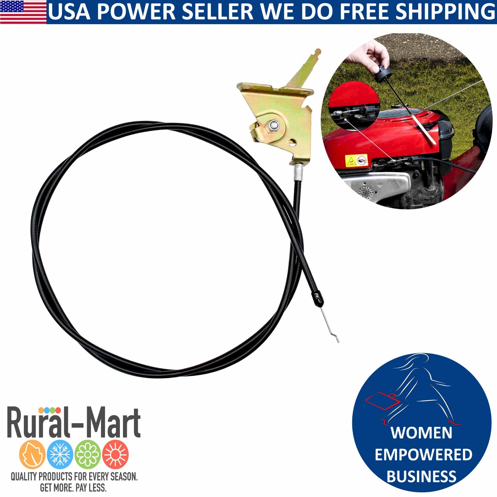 TORO THROTTLE CONTROL CABLE Fits For Exmark 1-633696 1633696, 633696 gallery