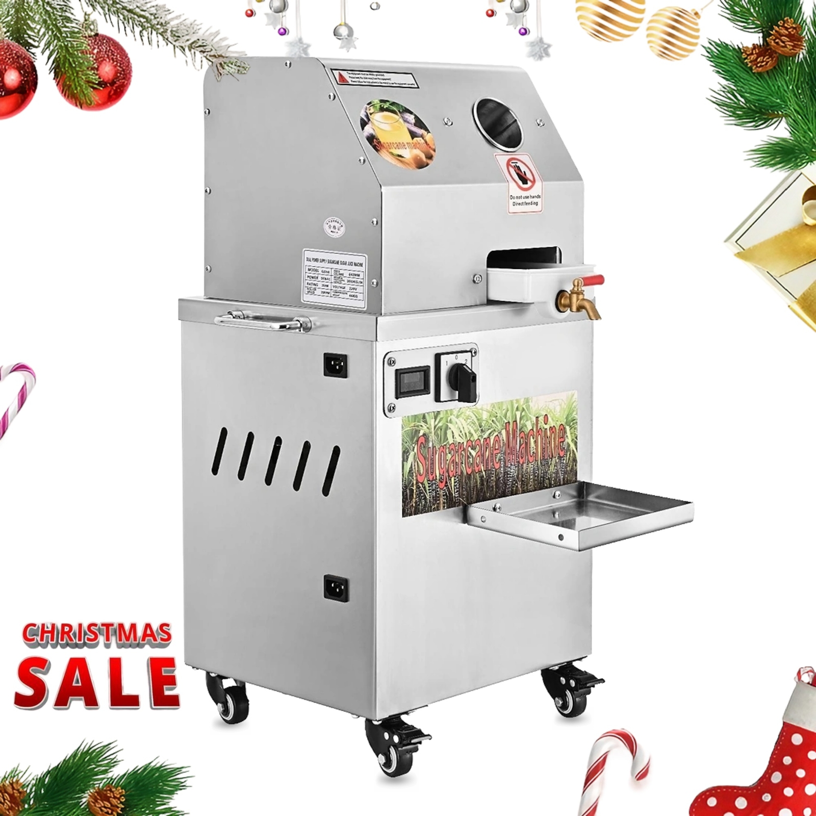 Electric Sugarcane Juicer Stainless Steel Extractor & Squeezer Grinder 110V USA gallery