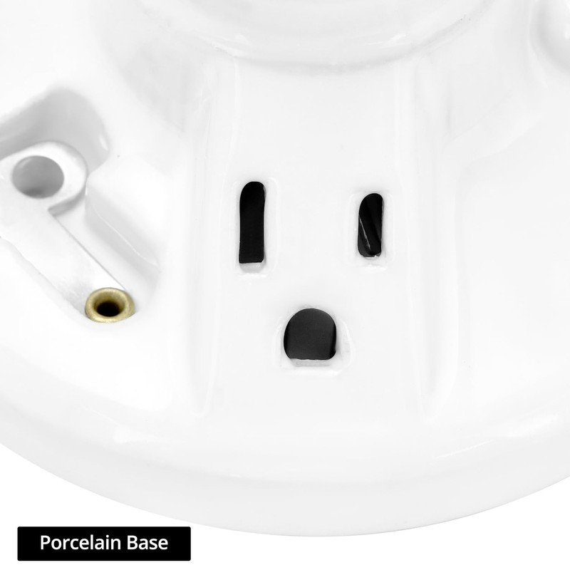 Light Socket with Grounded Outlet, 4 Pack Porcelain Pull Chain Light Fixture, 2 gallery