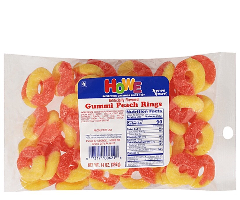 Peach Rings over- 2 Pounds - Gummy peach rings gallery