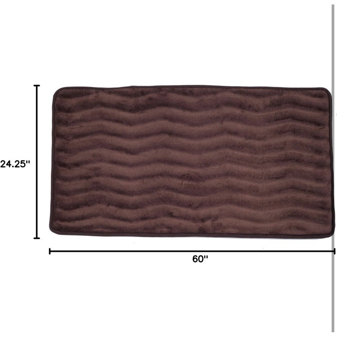 24x60 Memory Foam Extra Long Bath Mat Runner Chocolate Lavish Home 67-11-C gallery