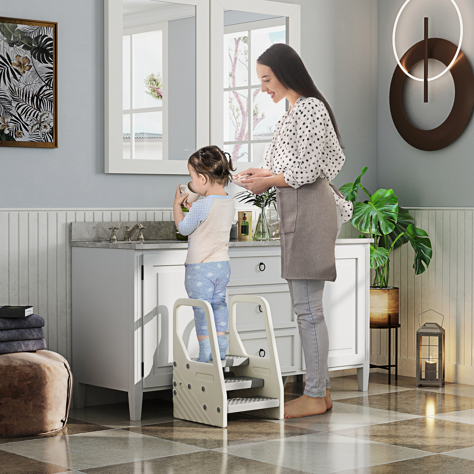 Toddler Tower, Adjustable 3 Step Kitchen Stool Helper for 2-5 Years gallery