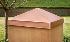 6×6 Solid Copper Pyramid Fence & Deck Post Cap (5 1/2″ x 5 1/2″)