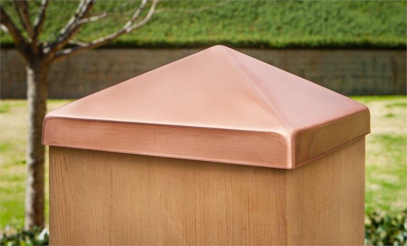 Solid Copper 4-1/2" x 4-1/2" Pyramid Post Cap gallery