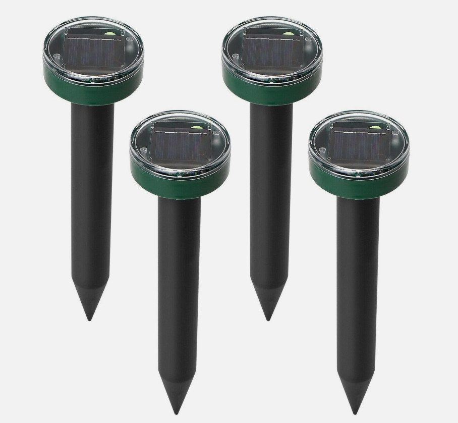 4pcs Solar Powered Ultrasonic Mole Repellent–Waterproof Outdoor Rodent Deterrent gallery