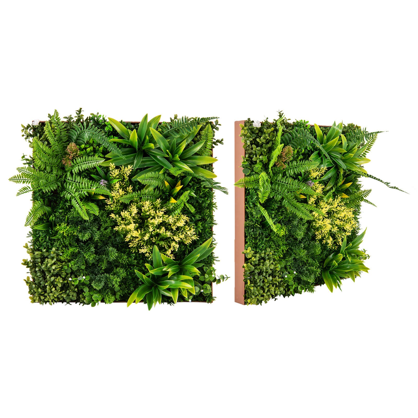 2 Pack Artificial Square Framed Foliage Wall Art w/11 Types of Mixed Faux Plants gallery