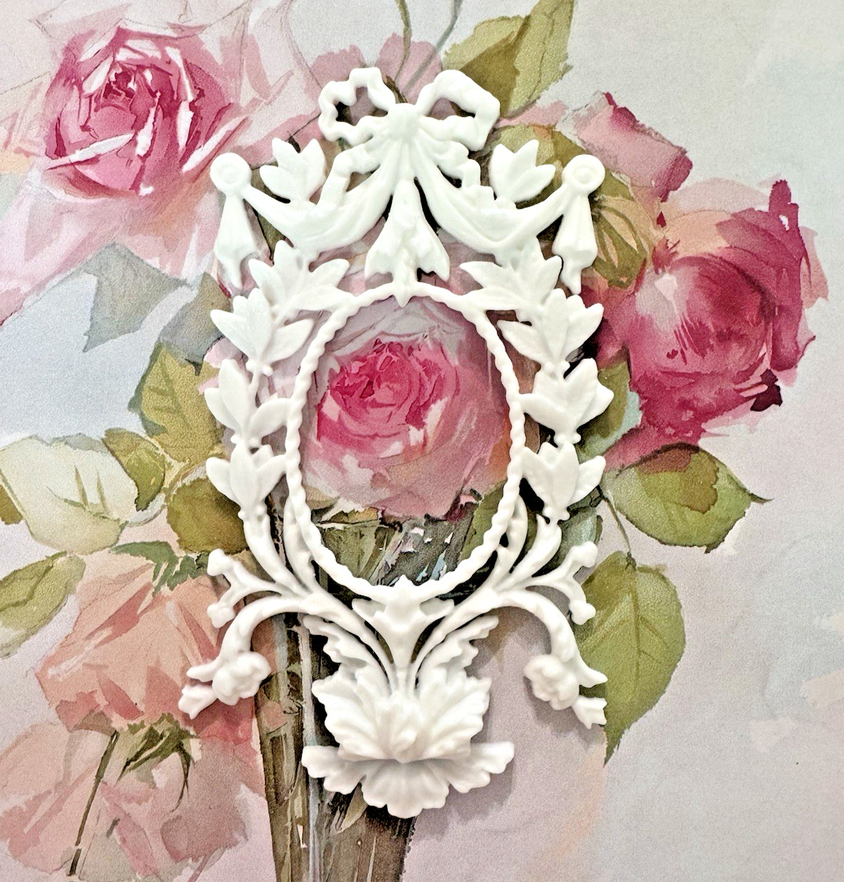 Shabby & Chic Bow Frame Furniture Decor & More Applique Baroque Flexible W/Heat gallery