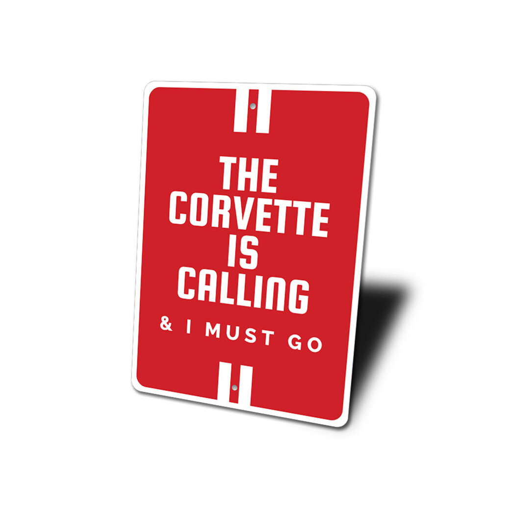The Corvette Is Calling Chevy Metal Sign Chevrolet Automotive Car Man Cave Sport gallery