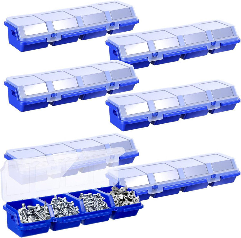 6Pcs Screw Organizer Box with Lids,Small Parts Storage Bins with Locks 4 Divi... gallery