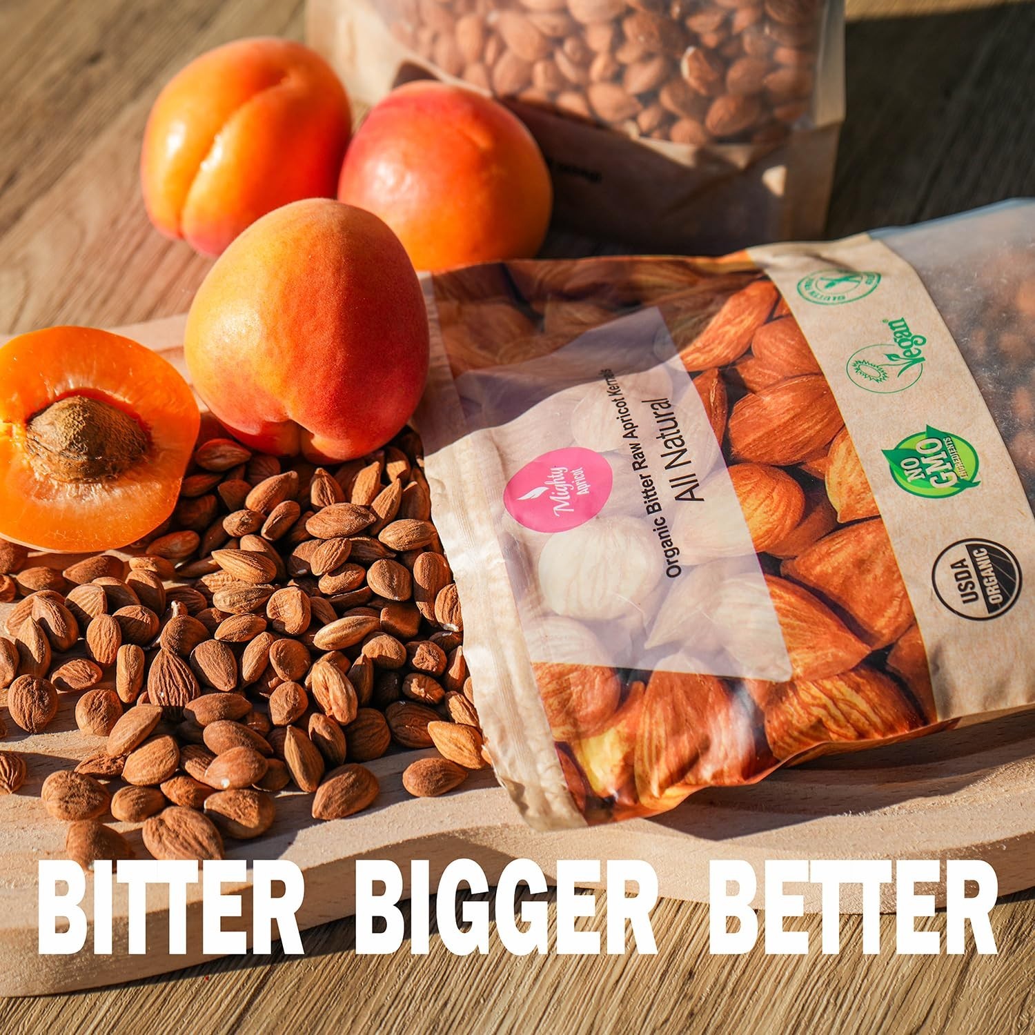 Mighty Apricot USDA Organic Bitter Apricot Kernels (1LB) 16 Oz gallery