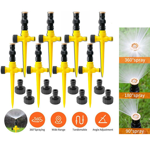 360° Rotation Auto Irrigation System Garden Lawn Sprinkler Patio Save Water NEW gallery