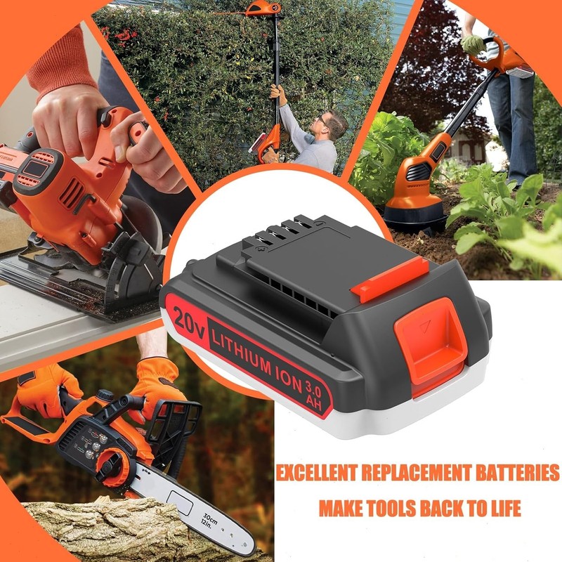 2 Pack 20V Lithium-ion 1.5Ah Battery for BLACK DECKER 20 Volt LBXR20 LBX20 LB20 gallery