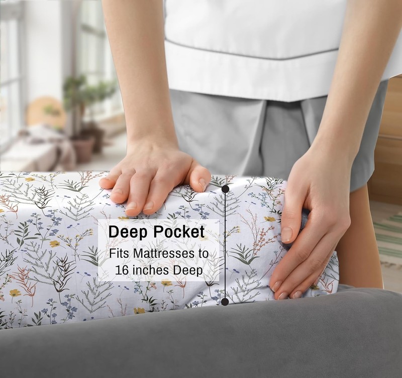 100% Cotton Percale Sheets Queen Size – Crisp Cooling Bed Sheets Hot Sleepers gallery