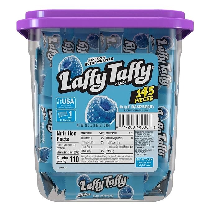 Laffy Taffy Candy Blue Raspberry Flavored Individually Wrapped Candy 145 Pieces gallery