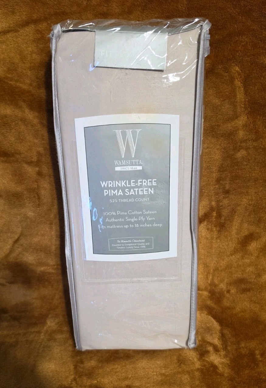 Wamsutta Twin Fitted Sheet Wrinkle-Free Pima Sateen 525 Thread Count NEW gallery