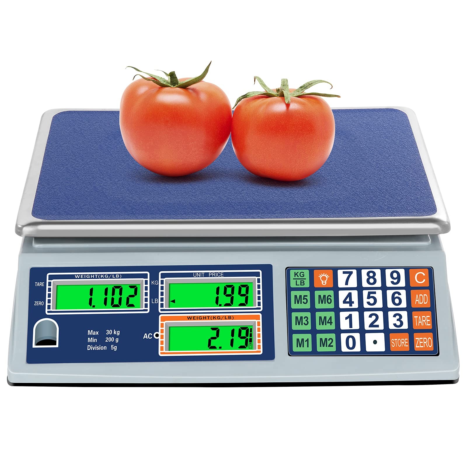 Price Computing Scale 66lb/30kg Dual LCD Digital Commercial Price Scale with ... gallery