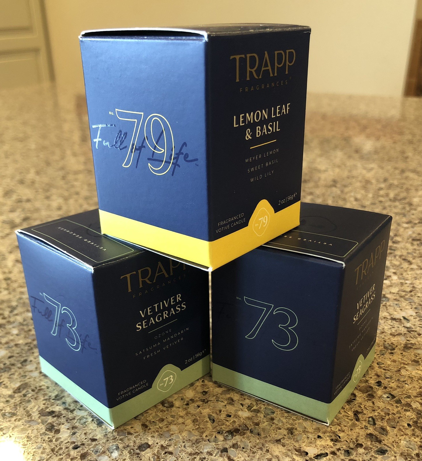 Trapp 2oz Votive Candles 3 Count-Lemon Leaf & Basil And Vetiver Seagrass gallery