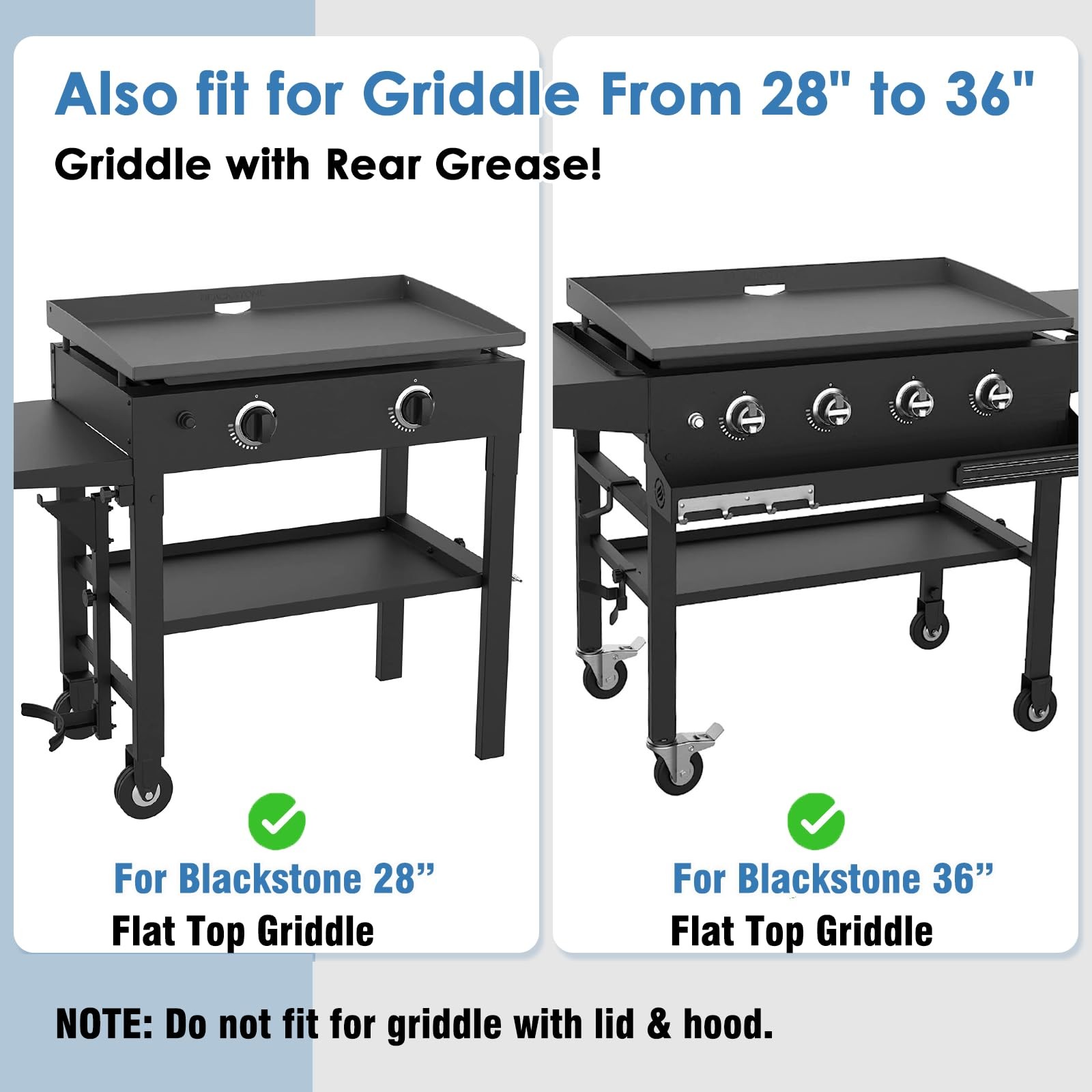Universal Wind Guard and Warming Rack Set for Griddle From 28" to 36" without... gallery