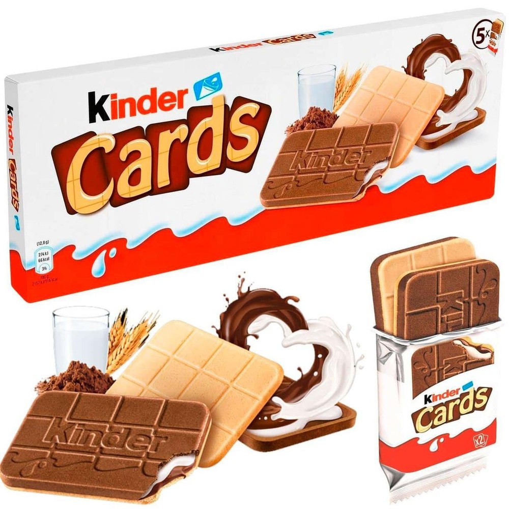 5 x boxes Kinder Cards Ferrero Total 640g/ 1.41lb