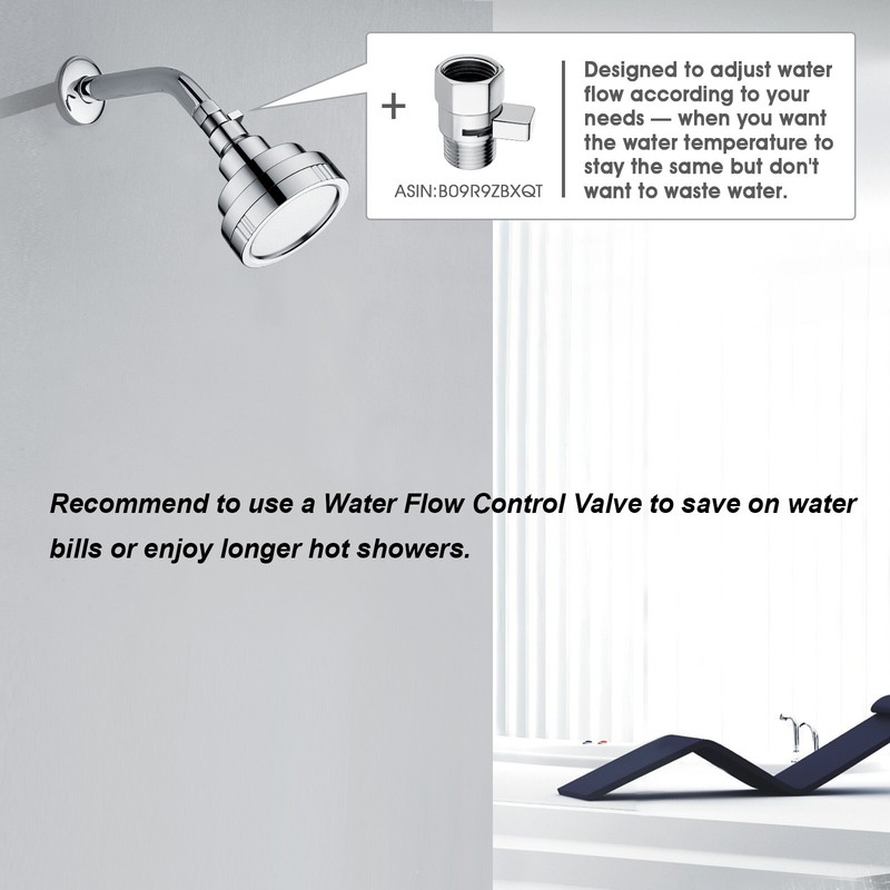 New High Pressure Rain Showerhead Fixed Shower Head Angle Adjustable gallery